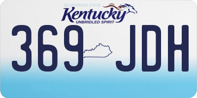 KY license plate 369JDH