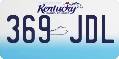 KY license plate 369JDL