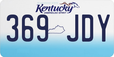 KY license plate 369JDY