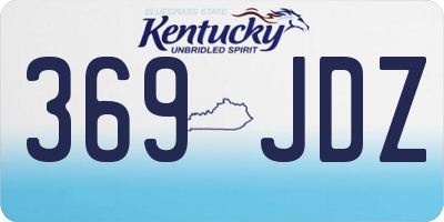 KY license plate 369JDZ