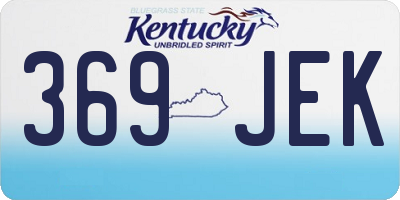 KY license plate 369JEK