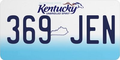 KY license plate 369JEN
