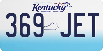 KY license plate 369JET