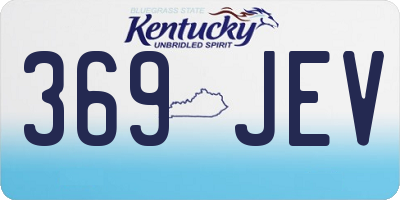 KY license plate 369JEV