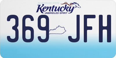 KY license plate 369JFH