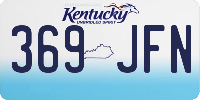 KY license plate 369JFN