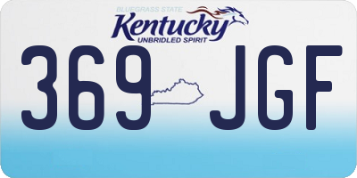 KY license plate 369JGF