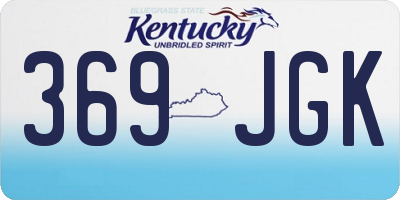 KY license plate 369JGK