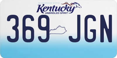 KY license plate 369JGN