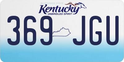 KY license plate 369JGU