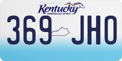 KY license plate 369JHO