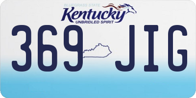 KY license plate 369JIG