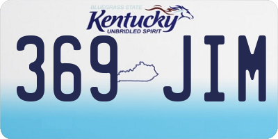 KY license plate 369JIM