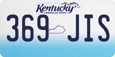 KY license plate 369JIS