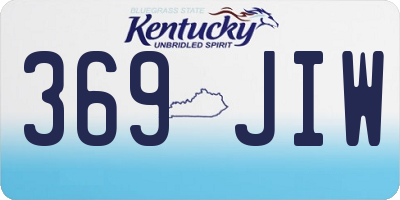 KY license plate 369JIW