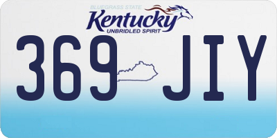 KY license plate 369JIY