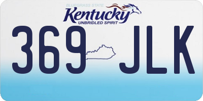 KY license plate 369JLK