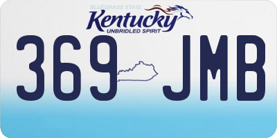 KY license plate 369JMB