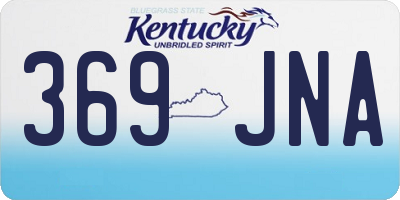 KY license plate 369JNA