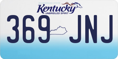 KY license plate 369JNJ