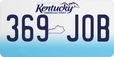 KY license plate 369JOB