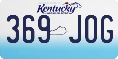 KY license plate 369JOG