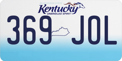KY license plate 369JOL