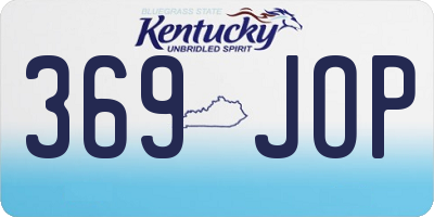 KY license plate 369JOP