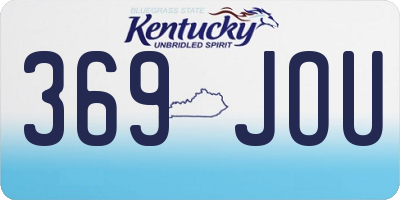 KY license plate 369JOU