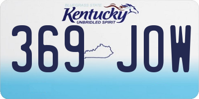 KY license plate 369JOW