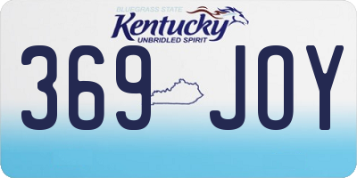 KY license plate 369JOY