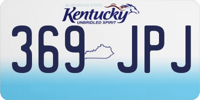 KY license plate 369JPJ