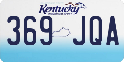 KY license plate 369JQA