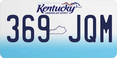KY license plate 369JQM