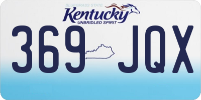 KY license plate 369JQX