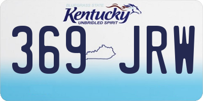 KY license plate 369JRW