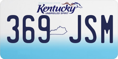 KY license plate 369JSM