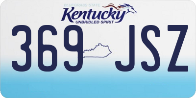 KY license plate 369JSZ