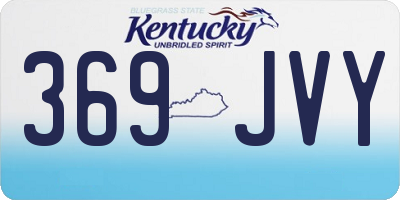 KY license plate 369JVY