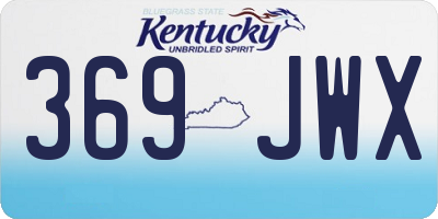 KY license plate 369JWX