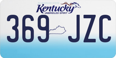 KY license plate 369JZC