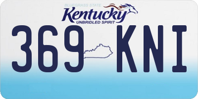 KY license plate 369KNI
