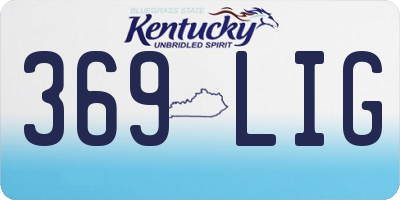 KY license plate 369LIG