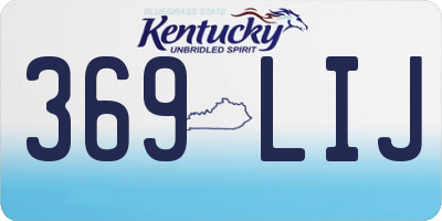KY license plate 369LIJ