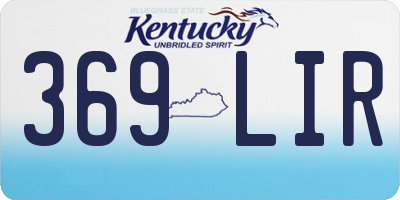KY license plate 369LIR