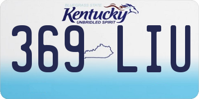 KY license plate 369LIU