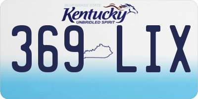 KY license plate 369LIX
