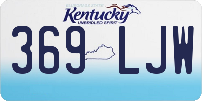 KY license plate 369LJW