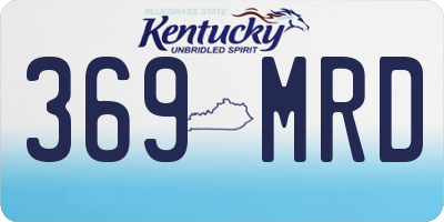 KY license plate 369MRD