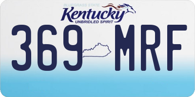 KY license plate 369MRF